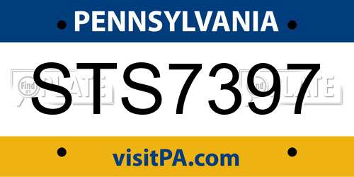 STS7397 Pennsylvania License Plate
