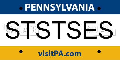 STSTSES Pennsylvania License Plate