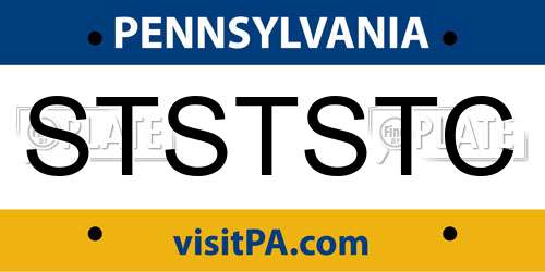 STSTSTC Pennsylvania License Plate
