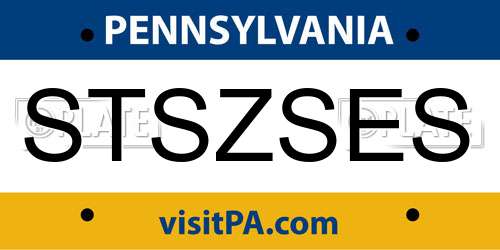STSZSES Pennsylvania License Plate