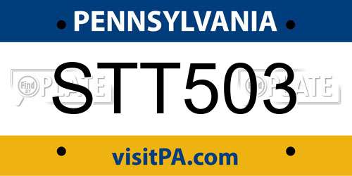 STT503 Pennsylvania License Plate