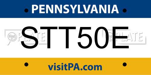 STT50E Pennsylvania License Plate