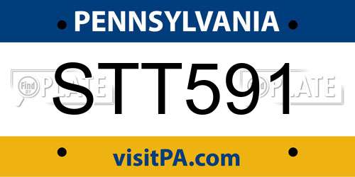 STT591 Pennsylvania License Plate