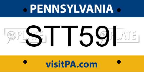 STT59I Pennsylvania License Plate