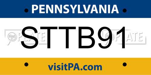 STTB91 Pennsylvania License Plate