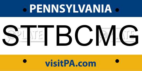 STTBCMG Pennsylvania License Plate