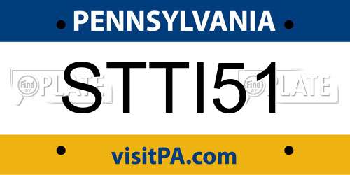 STTI51 Pennsylvania License Plate