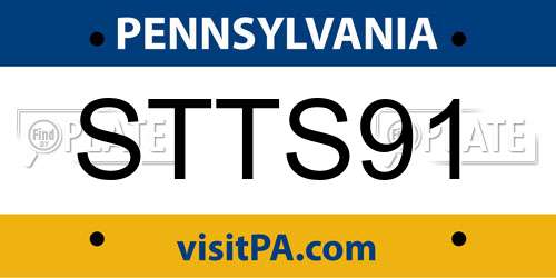 STTS91 Pennsylvania License Plate