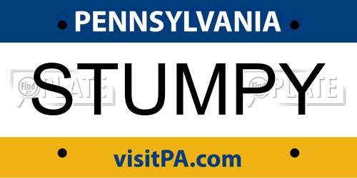 STUMPY Pennsylvania License Plate