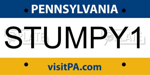 STUMPY1 Pennsylvania License Plate