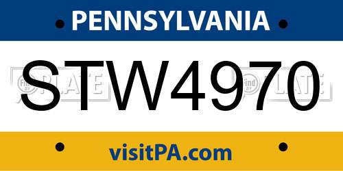STW4970 Pennsylvania License Plate