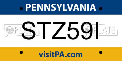 STZ59I Pennsylvania License Plate