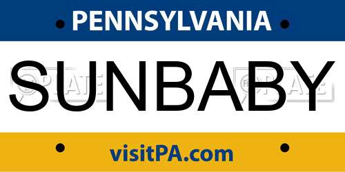 SUNBABY Pennsylvania License Plate