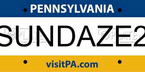 SUNDAZE2 Pennsylvania License Plate