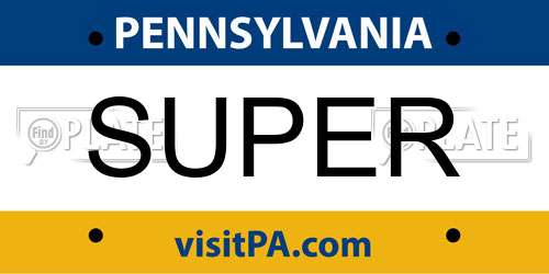SUPER Pennsylvania License Plate