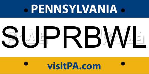 SUPRBWL Pennsylvania License Plate