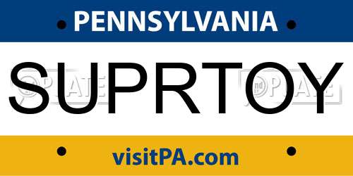 SUPRTOY Pennsylvania License Plate