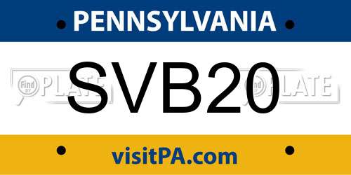 SVB20 Pennsylvania License Plate