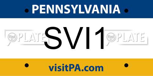 SVI1 Pennsylvania License Plate