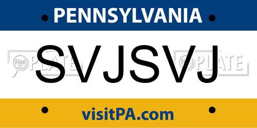 SVJSVJ Pennsylvania License Plate