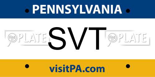 SVT Pennsylvania License Plate