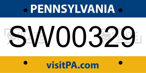 SW00329 Pennsylvania License Plate