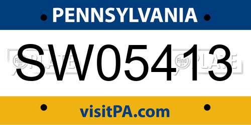 SW05413 Pennsylvania License Plate