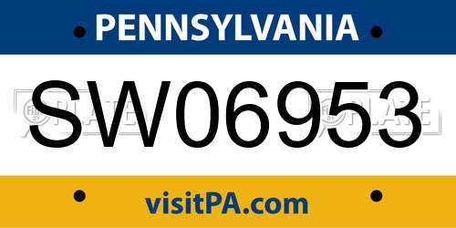 SW06953 Pennsylvania License Plate