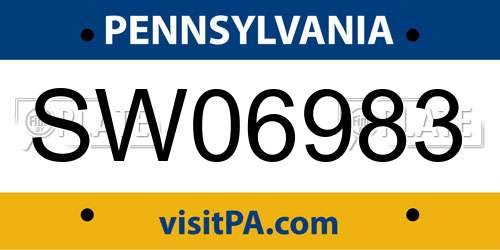 SW06983 Pennsylvania License Plate