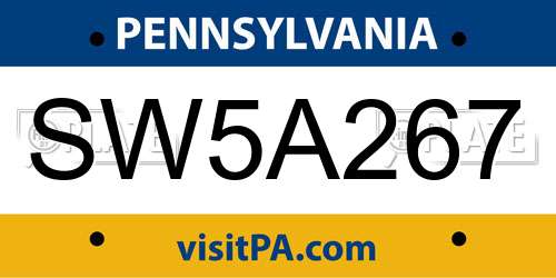 SW5A267 Pennsylvania License Plate