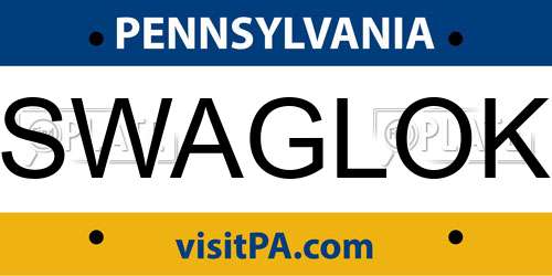 SWAGLOK Pennsylvania License Plate