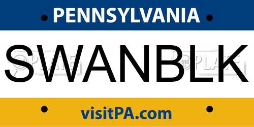 SWANBLK Pennsylvania License Plate