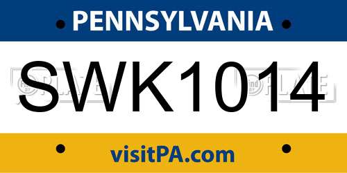 SWK1014 Pennsylvania License Plate
