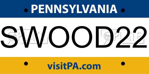 SWOOD22 Pennsylvania License Plate