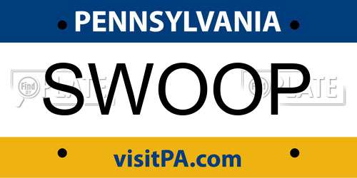SWOOP Pennsylvania License Plate