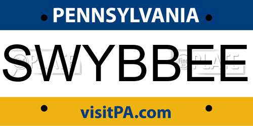 SWYBBEE Pennsylvania License Plate