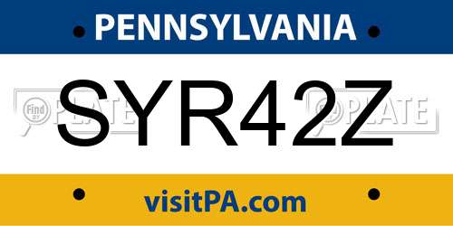 SYR42Z Pennsylvania License Plate