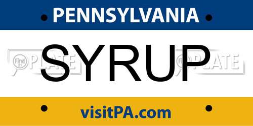 SYRUP Pennsylvania License Plate