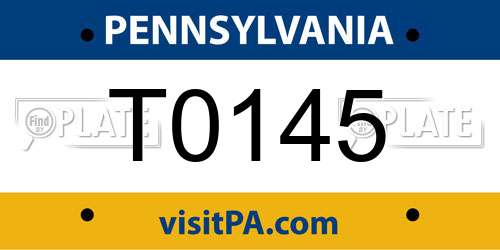 T0145 Pennsylvania License Plate