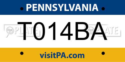 T014BA Pennsylvania License Plate