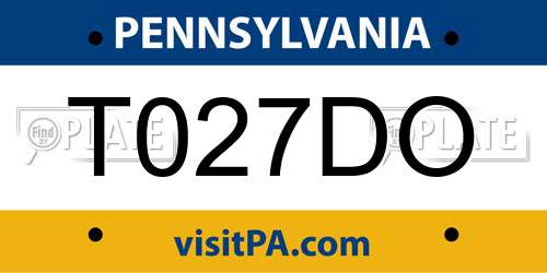 T027DO Pennsylvania License Plate