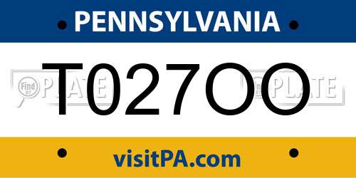 T027OO Pennsylvania License Plate