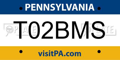 T02BMS Pennsylvania License Plate