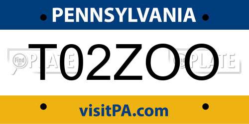 T02ZOO Pennsylvania License Plate
