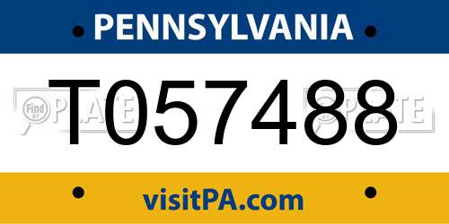 T057488 Pennsylvania License Plate