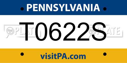 T0622S Pennsylvania License Plate