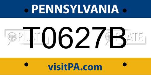 T0627B Pennsylvania License Plate