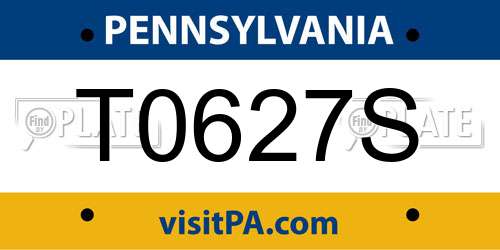 T0627S Pennsylvania License Plate
