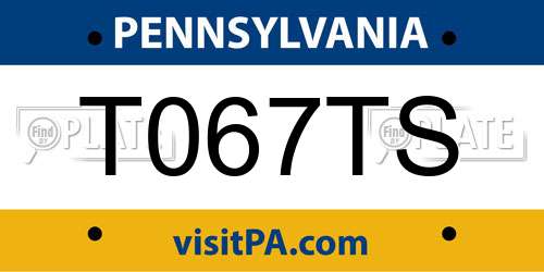 T067TS Pennsylvania License Plate