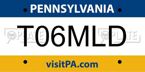 T06MLD Pennsylvania License Plate